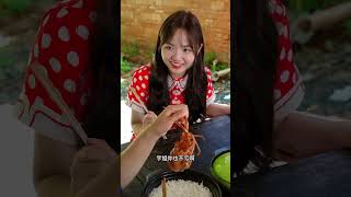 全是头！虾尾呢？ #food #mukbang #农村