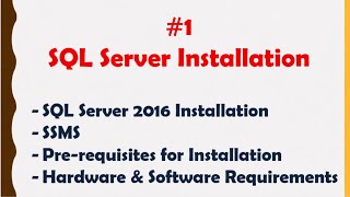 SQL Server 2016 Installation - Part1 - Pre-Requisites