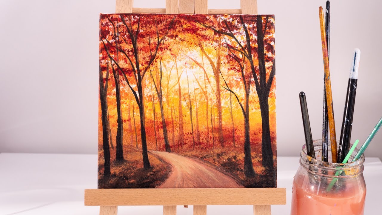 Step By Step Autumn Landscape Painting Tutorial For Beginners At Mary