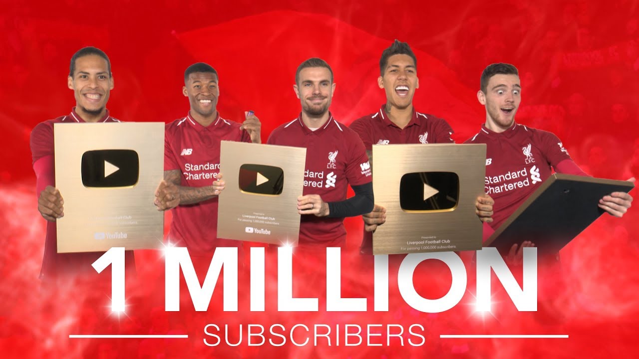 1 MILLION SUBSCRIBERS: Liverpool Players Gold Play Button Reactions ...