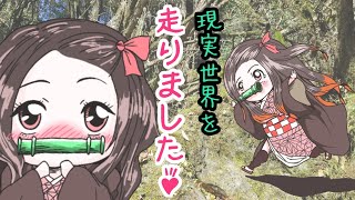 【10秒アニメ】鬼滅の刃『ねずこちゃん』が高速で走り過ぎるだけの動画~イラストが現実世界に~