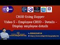 Dapper in ASP.NET Core MVC - Video - 5 - Employee Details - Multiple Result Sets Explained