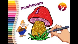 Bolalar uchun qoziqorin rasm chizish. How to draw a mushroom. Сурет салу саңырауқұлақ