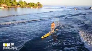 Nainoaiki DAVID, Stand Up Paddle Naish surfing boat wave at Teahupoo ! Tahiti