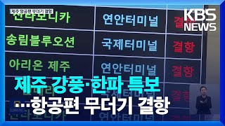 제주에 대설·강풍특보…귀경객 차질 / KBS  2023.01.24.