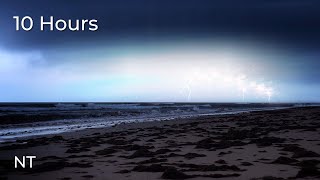 Ocean Thunderstorm in Portugal | Lightning Stormy Weather, Rolling Thunder & Rain Sounds for Sleep