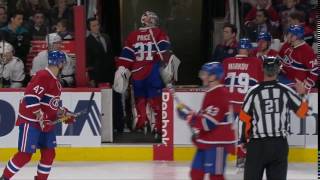 Carey Price stares down the Habs bench after being pulled