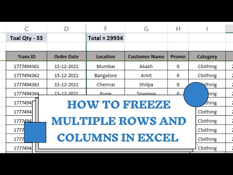 How to Freeze Multiple Rows and Columns in Excel Using Freeze Panes (Lock Rows and Columns in Excel)