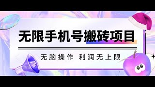 无脑搬砖项目-无限接码撸红包收益无上限