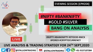 Evening Session#204 #Nifty #BankNifty #Gold #Silver BANG ON Analysis!!! Trading Plan for 24th Sept
