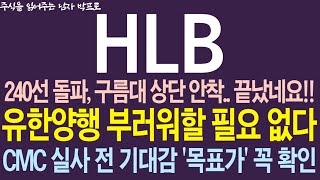 [HLB(에이치엘비) 주가전망] 240선 돌파, 구름대 상단 안착.. 끝났네요!!! 유한양행 부러워할 필요 없다!! CMC 실사 전 기대감 '목표가' 꼭 확인하세요 !