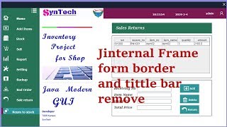 jInternal frame form tittle bar and boder remove