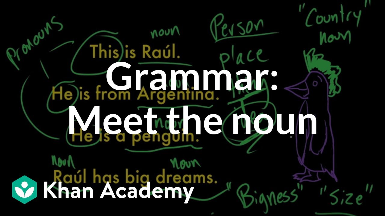 Introduction To Nouns The Parts Of Speech Grammar Khan Academy