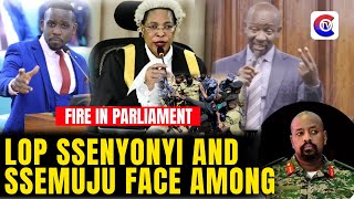 Fire in Parliament: LOP Ssenyonyi, MP Ssemujju Clash With Speaker Among Over Gen. Muhoozi's Security