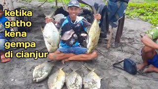 mancing pasiran pas waktu gempa di cianjur, langsung panen ikan gatho.