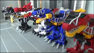 Power Rangers Dino Charge 4 Dinosaur Megazord Toys Transformation 파워레인저 다이노포스 4대 공룡 로봇 장난감 변신