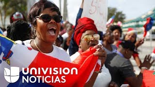 Haitianos en Florida se manifiestan contra la cancelación de visas temporales de trabajo