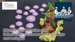 Michelin star Peruvian chef Robert Ortiz cooks sea bass, scallops and octopus