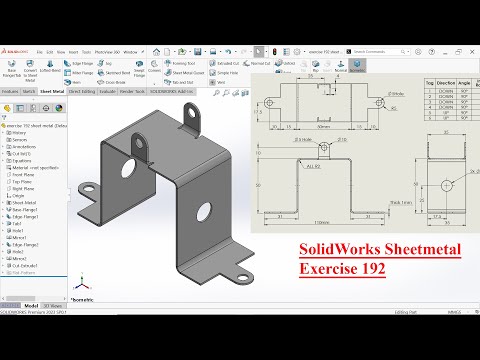 Solidworks Sheetmetal Exercise 192 Base Flange Tab And Edge Flange