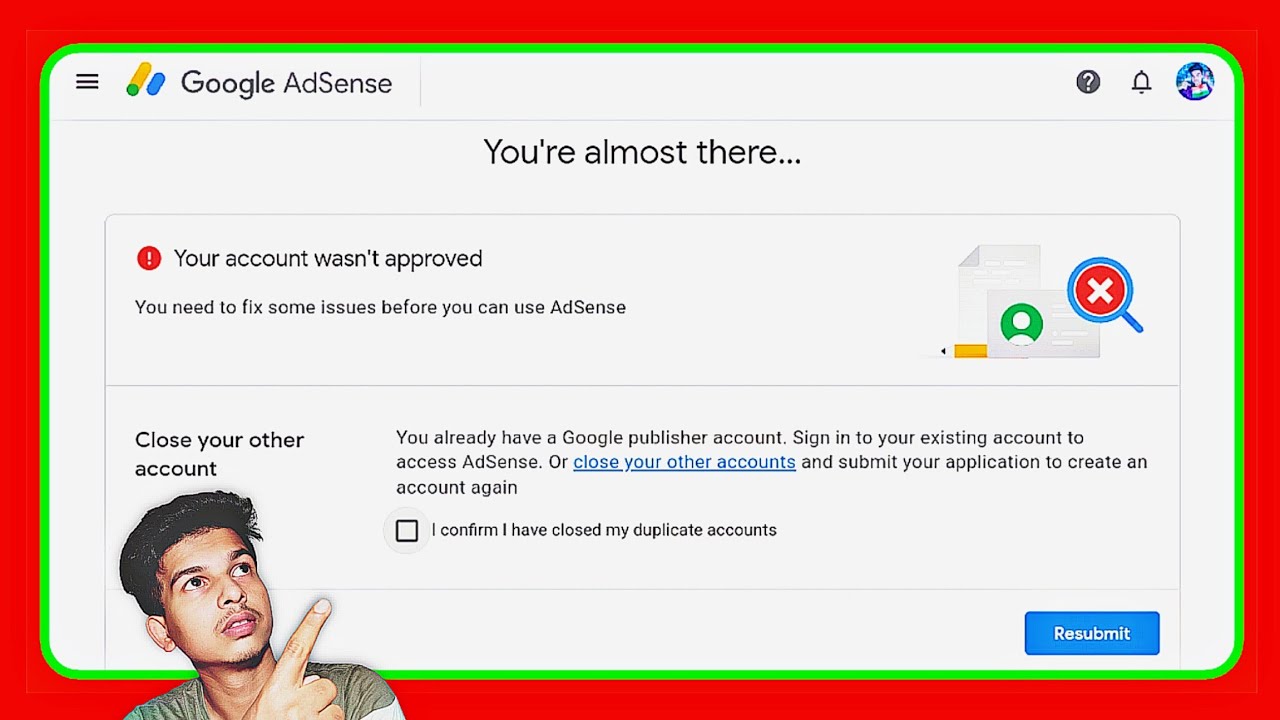 Your Account Wasn't Approved | You Need To Fix Some Issues Before You ...