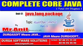 Core Java - java.lang.package - equasl(Object o)method Part-2