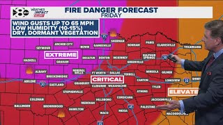DFW Weather: Critical fire danger Friday with strong winds, dry air and warm temps