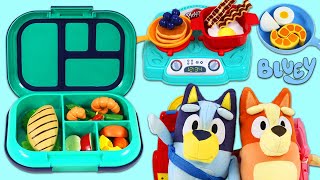 Bluey & Bingo Get Ready for School Packing Bento Lunch Box & Morning Routine Huge Breakfast Meal!