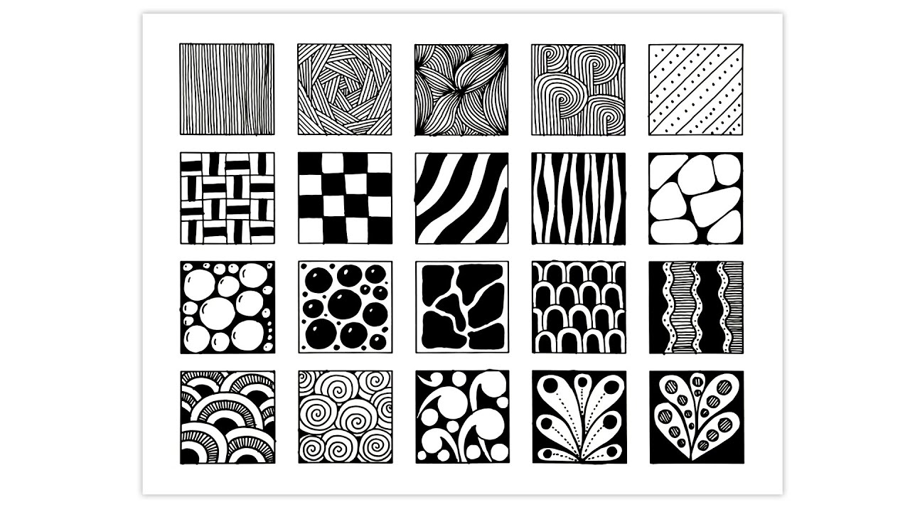 20 Zentangle Patterns For Beginners Step By Step Tutorial Youtube