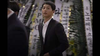 宋仲基 新婚就来灵堂吊唁 车胜元崔智友神情难过现身 [송중기, song joong ki, 김주혁 빈소 조문]