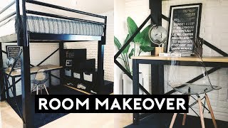 EXTREME ROOM MAKEOVER + LOFT BED ROOM TOUR 2019 | Nastazsa