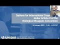 Options for International Cooperation under Article X of the Biological Weapons Convention