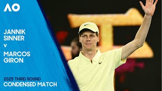 Jannik Sinner v Marcos Giron Condensed Match | Australian Open 2025 Third Round