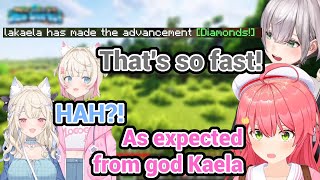 (All POV) Everyone React to Kaela Got Diamond Really Fast in the New Hololive Minecraft Server!!!