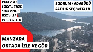 Kum Plajlı Bodrum Satılık Villa Full Manzaralı Bütçe Dostu Adabükü Cennetinde 3+1 İkiz Villa