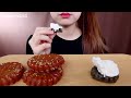 asmr 찹쌀 약과 흑임자 약과 아이스크림 먹방 korean traditional cookie yakgwa ice cream mukbang eating sounds