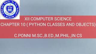 XII CS CHAPTER 10(PYTHON CLASSES AND OBJECTS)