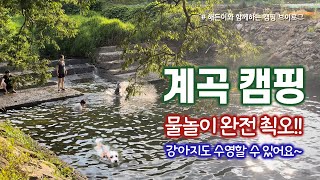 여름엔 계곡 캠핑/다이빙 가능한 계곡/물놀이 하기 좋은 가족 캠핑장/반려견동반/In summer, a valley camping/diving valley