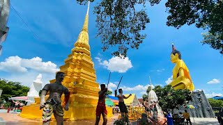 ห่มผ้าหลวงพ่อใหญ่ วัดสี่ร้อย เยือนอนุสรณ์๔๐๐นักรบ ขุนรองปลัดชู  จ.อ่างทอง