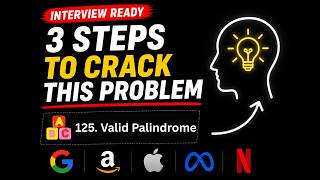 LeetCode 125 - Valid Palindrome 🔄 | Solve in 3 Steps ⚡ | Brute Force ➝ Optimized Two Pointer Trick