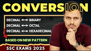 BINARY OCTAL DECIMAL HEXADECIMAL CONVERSION | SSC NEW PATTERN