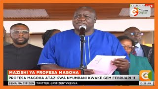 Prof. Magoha's family gives brief on funeral preparations ahead of burial
