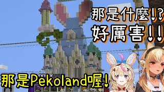 【Vtuber中文】第一次看到Pekoland城堡~驚訝到藏不住動搖的阿火【不知火芙蕾雅/尾丸波爾卡】