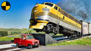 Trains and Car Crashes #9 😱 BeamNG.Drive