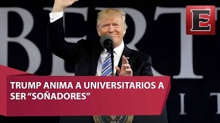 Trump pide a universitarios no rendirse ante las críticas