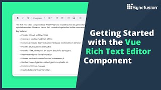 Getting Started with the Vue Rich Text Editor Component