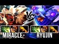 Miracle Troll Warlord vs RYUJIN Anti-Mage Carry Battle with Same Build - Dota 2