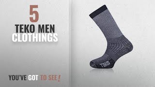 Top 10 Teko Men Clothings [ Winter 2018 ]: Teko Trekking Socks - AW17 - Large - Grey