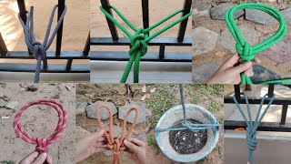 7 Kinds To Tie Double Loops#ropework #diyrope #practical #knottutorial