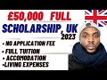 £50,000 Fully funded Scholarship In UK - Financial aid