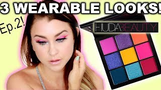 3 LOOKS 1 PALETTE- EASY + WEARABLE! HUDA BEAUTY ELECTRIC OBSESSIONS | Beauty Banter